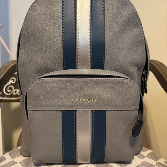 ❌SOLD ❌NWOT Men’s Coach Gray and Blue Backpack - Picture 8 of 15